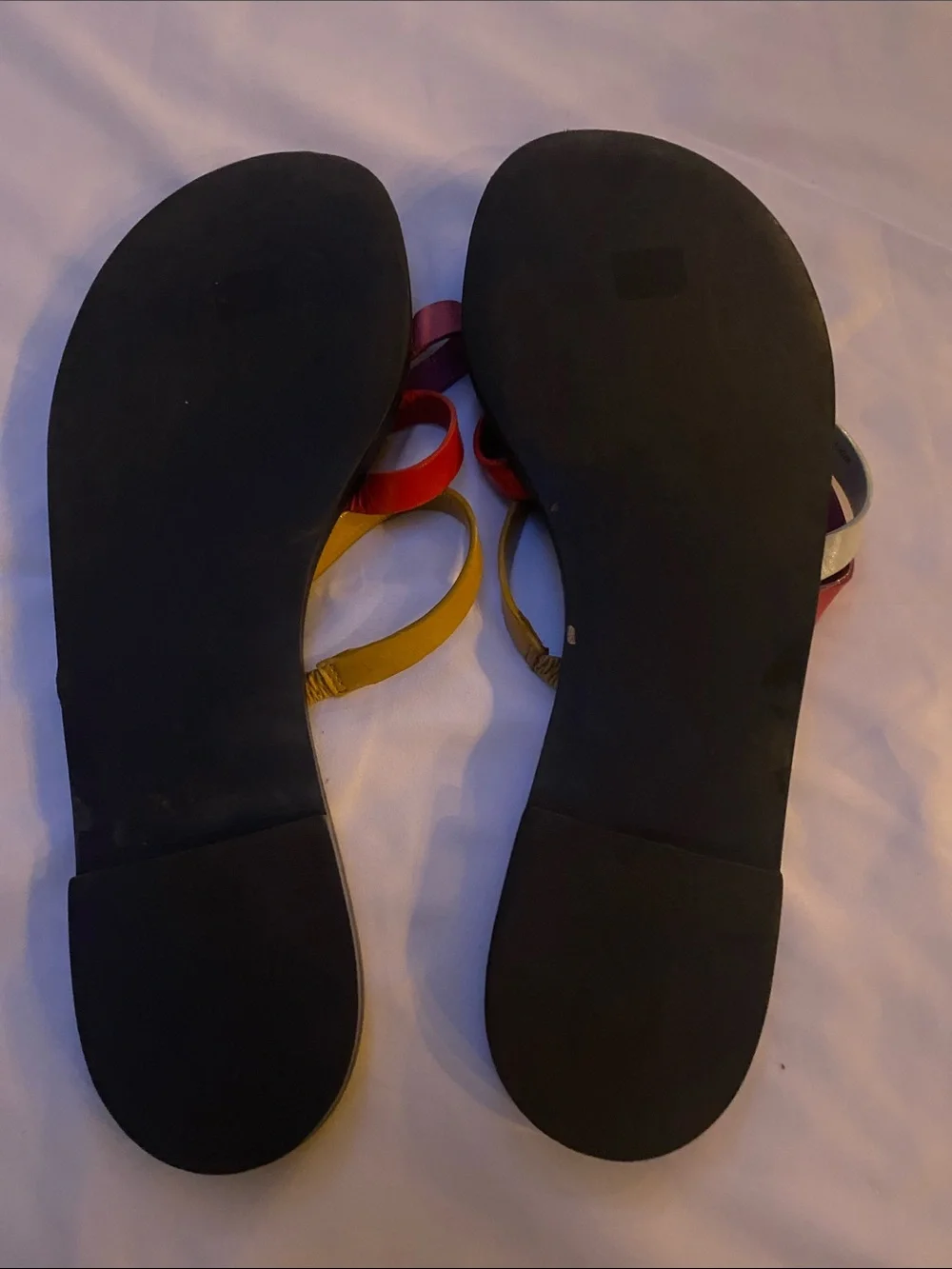 Tory Burch Multistrap Leather PATOS SANDAL in Black, Red, Pink, Yellow and White